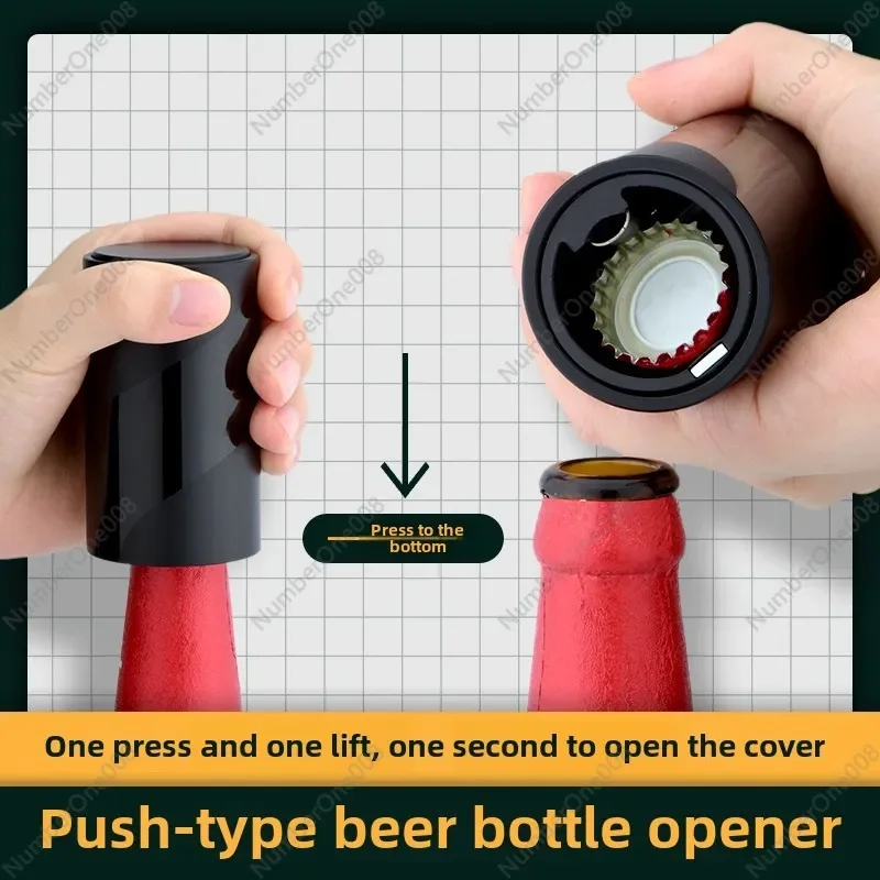 Circle Joy Creative Beer Opening Artifact Automatic Press Type Beer Bottle Opener Non-marking Screwdriver