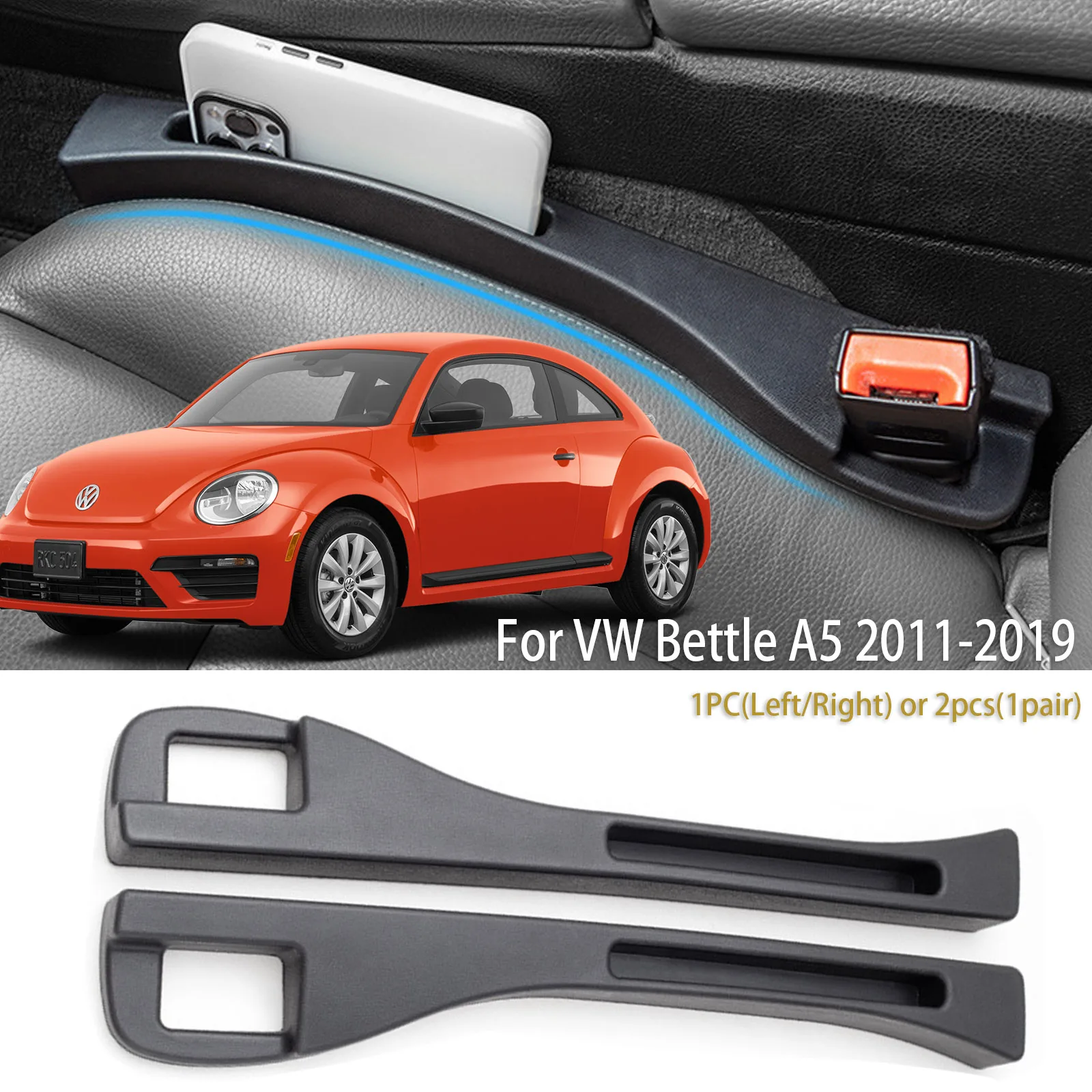 Car Seat Crevice Organizer Storage Seat Gap Filler For VW Beetle A5 2011-2019 Coccinelle Maggiolino Fusca Interior Accessories