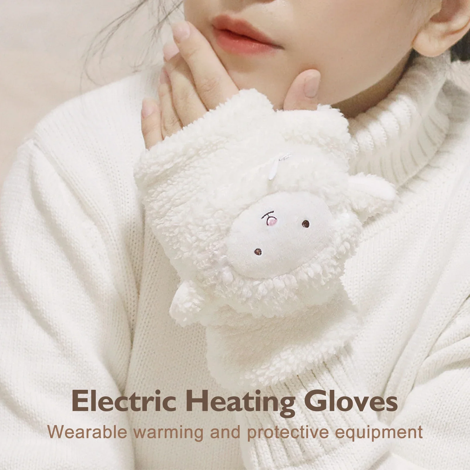 

Eary Half Finger Gloves Winter Electric Heated Warmer Soft Plush Short Fingerless Gloves Christmas Gifts Autumn Warm Protection