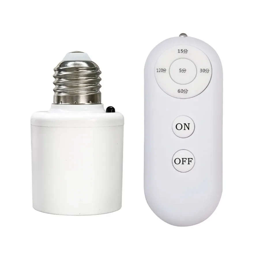 

85V-265V E27 Wireless Remote Control Smart Timer Switch Lamp Holder Multi Light Switch Baby Room Bedroom Home Smart Timer Switch