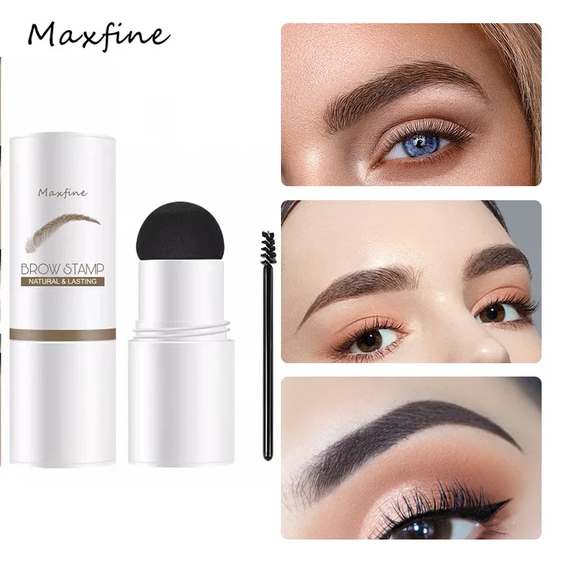 Eye-Brow Stamp Stencil Kit Waterproof Brow Stamp Shaping Kit Eyebrow Definer Eyebrow Filling Powder Stamp Women Makeup Tools