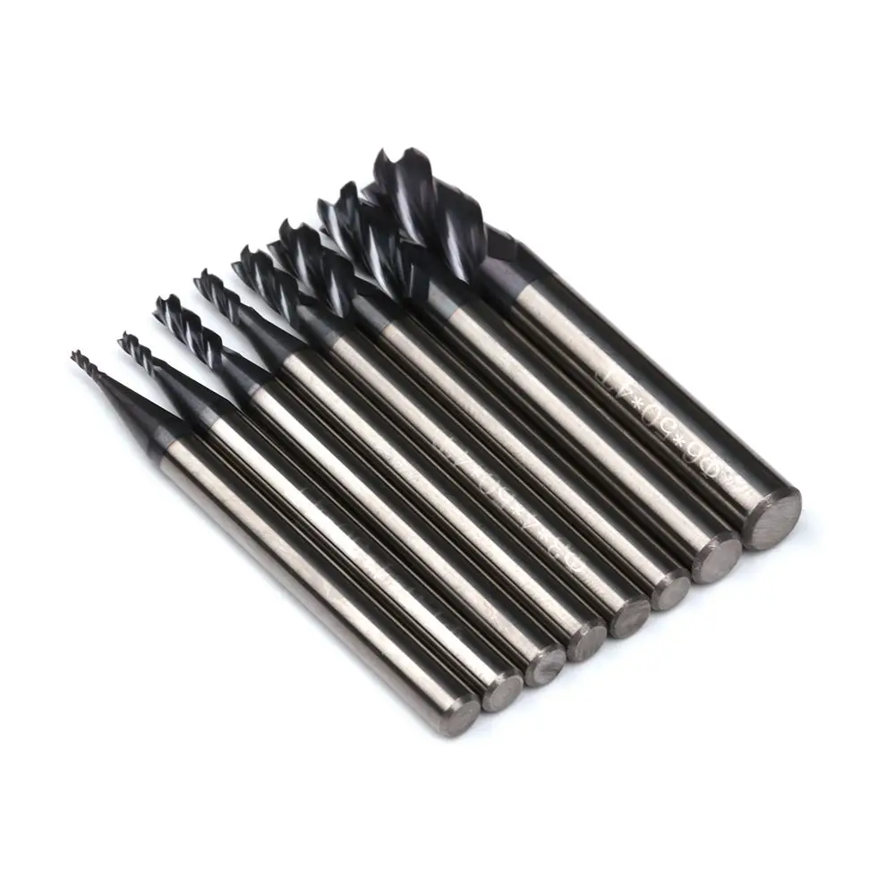 1pc Endmill Cutting HRC50 4 Flute Mill 1/1.5/2/2.5/3/4/5/6mm Alloy Carbide Tungsten Steel Milling Cutter End Mill Metal Cutter