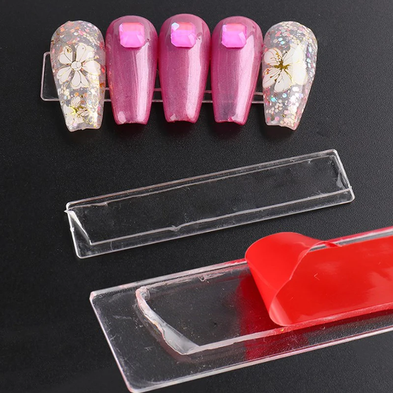 50Pcs Transparent Nail Stand Press On Nails Packaging Fake Nails Display Stand Double Sided Tape For Salon Nail Decorations..~