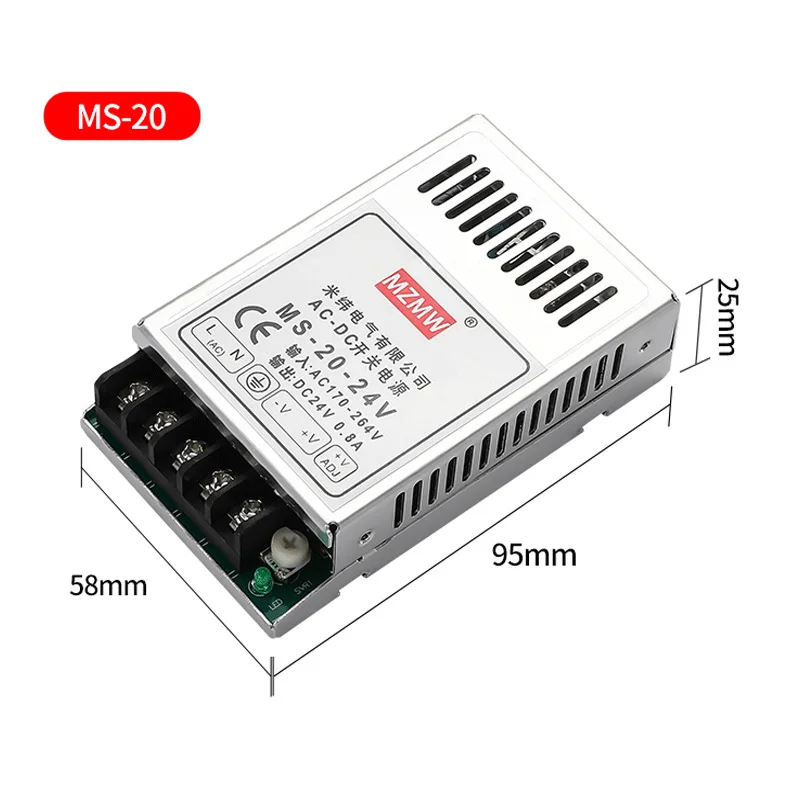 MZMW MS10 MS20 Series Switching Power Supply 10W 20W 5V 12V 24V 36V 48v Mini Size AC-DC Single Output MS-10-12 MS-20-24 MS-20-36