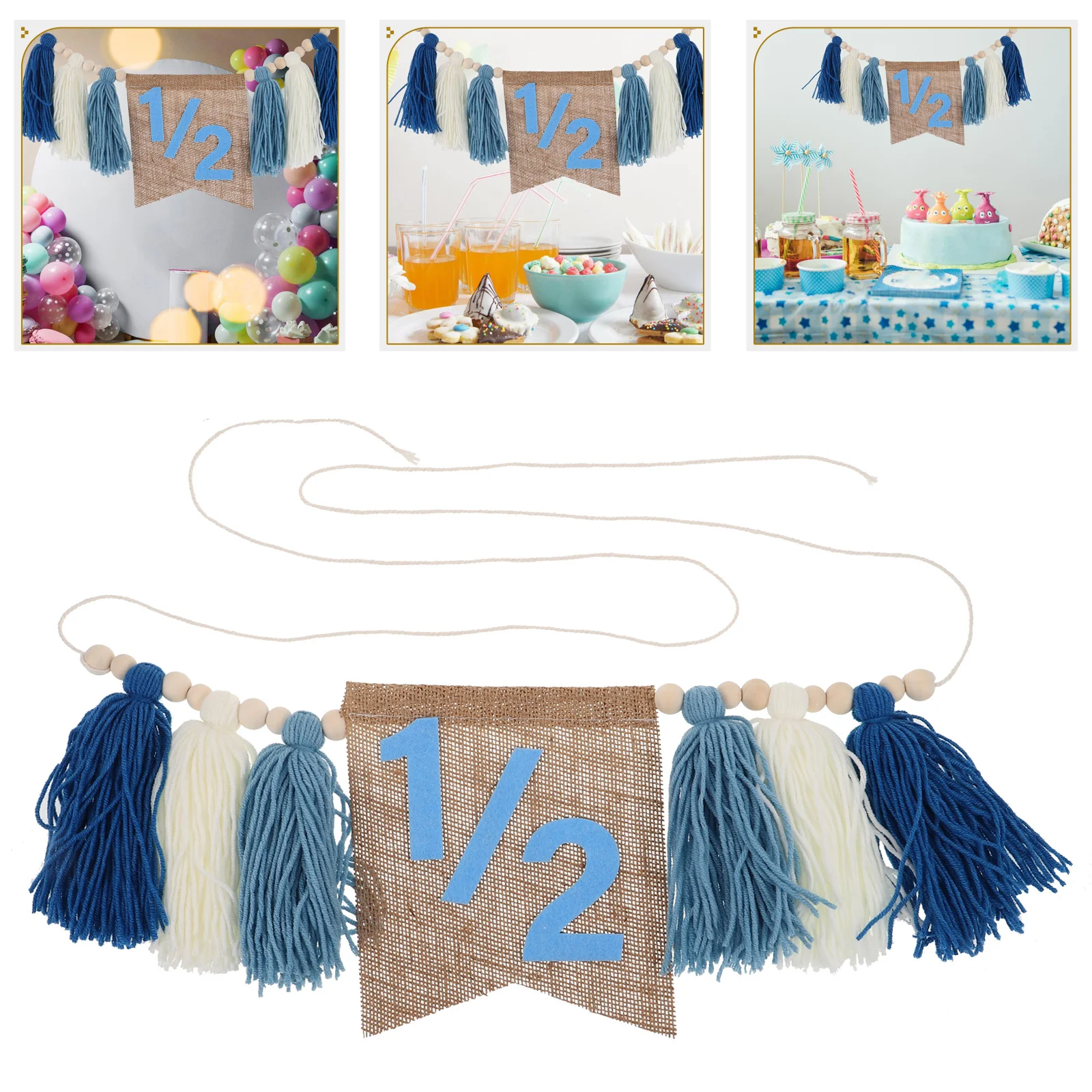 

Boho Beaded Tassel Banner Half Birthday Party High Chair Decoration Wall Hanging Baby Shower Garlands Rustic Chic Photo Backdrop