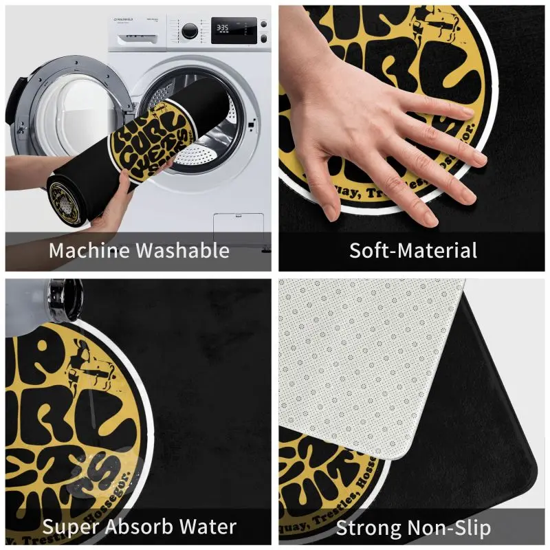 Custom Rip Curl Print Floor Mat for Front Door Personalized Doormat Non Slip Kitchen Bathroom Carpet Rug Home Office Decoration
