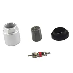 4 Sets Replacement Car TPMS Tire Pressure Sensor Nut /Valve Core/ Valve Cap /Gasket Kits works on universal vehicles