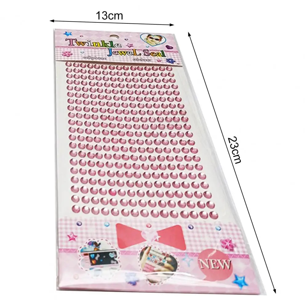 2 Set DIY Sticker Easy To Paste Twinkle Self-adhesive 5mm Flatback Rhinestone Scrapbooking Sticker Decal For Kids Pearl Bead