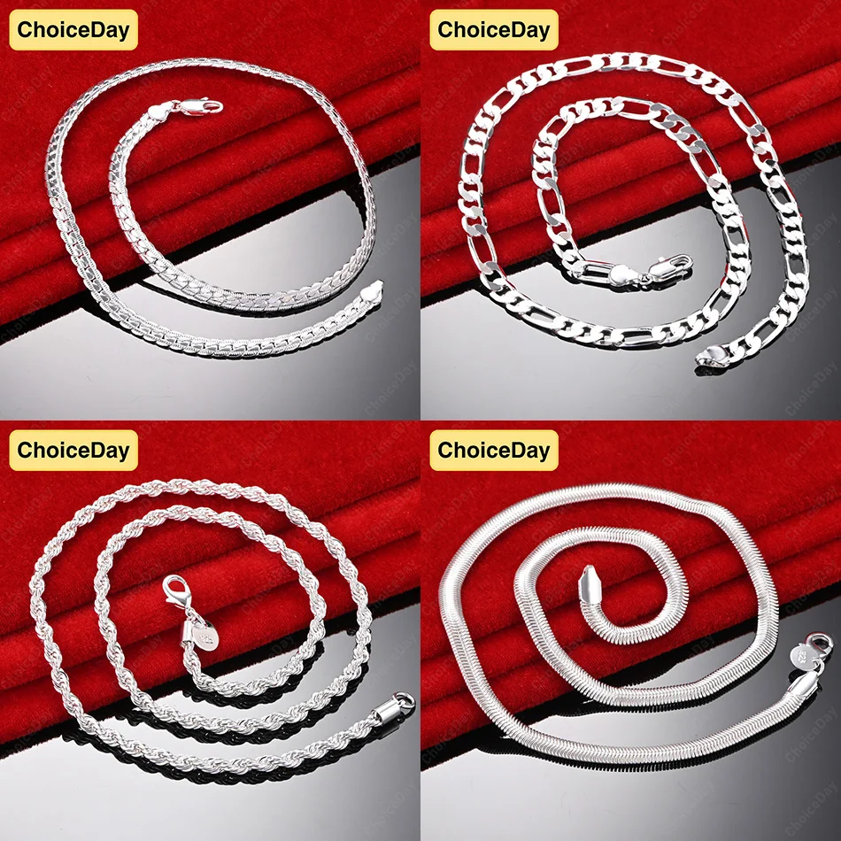 

ChoiceDay 925 Sterling Silver Exquisite Simple Necklace Women's Gift Jewelry Party Accessories Wedding