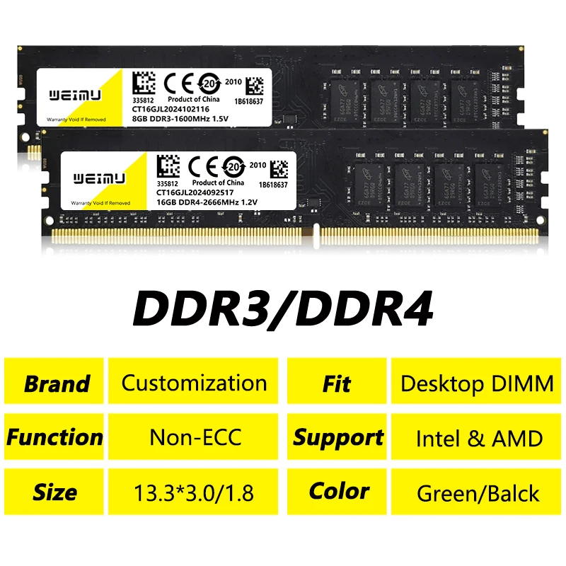 DDR3 4Gb 8Gb 2Gb Desktop Memoria 1066 1333 1600 Mhz PC3 8500 10600 12800U 240Pin 1.5V udimm Geheugen Ddr3 Ram