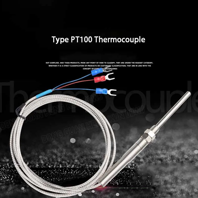 

PT100 Thermocouple 3 Wire Thermal Resistance Shielded Wire Temperature Sensor Cold-Pressed End Face Probe Induction Line