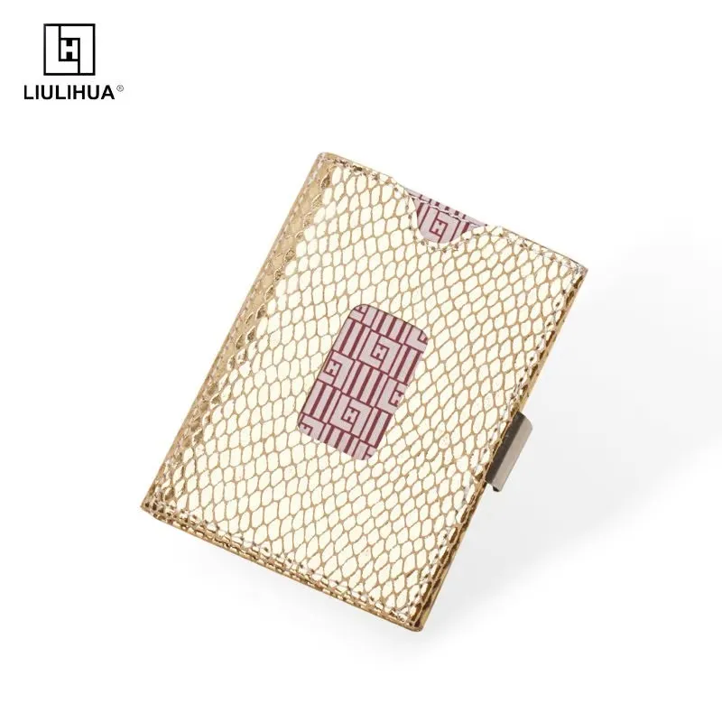 

LIULIHUA Fashion Women Elegant Luxury Wallet Handmade Slim Unique Purse With Stainless Steel Hasp Slim Mini Card Holder