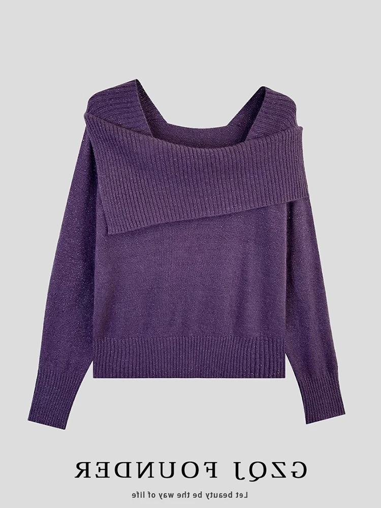 韓国風スリムフィットロング丈ニットセーター、オーバーヘッドベース、ユニークで洗練されたファッショナブルな通勤用防風セーター