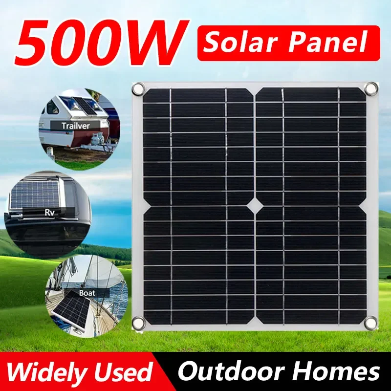 Solarladeset 500 W: Flexibles und biegsames 12-V-Panel mit 100 A-Controller, Dual-USB für Telefon, wasserdicht für Auto, Boot, Wohnmobil, Camp