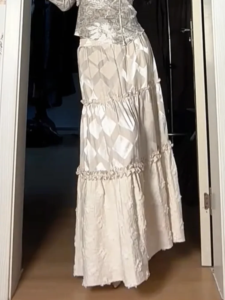 

Bohemian Style Loose A-Line Long Skirt Fashionable Spring New Design Half-length Skirt Korean Style Commute Single Piece