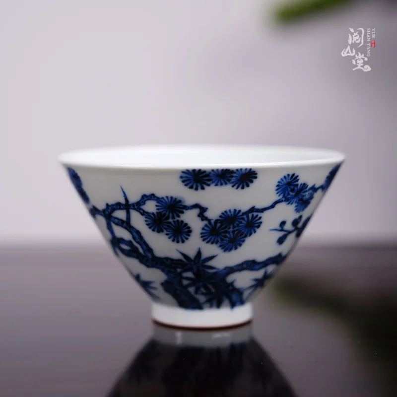 

★★★Yueshan Hall | Firewood Kiln Blue and White Master Cup Tea cup Collection Grade Wood Kiln Boutique Jingdezhen Handmade