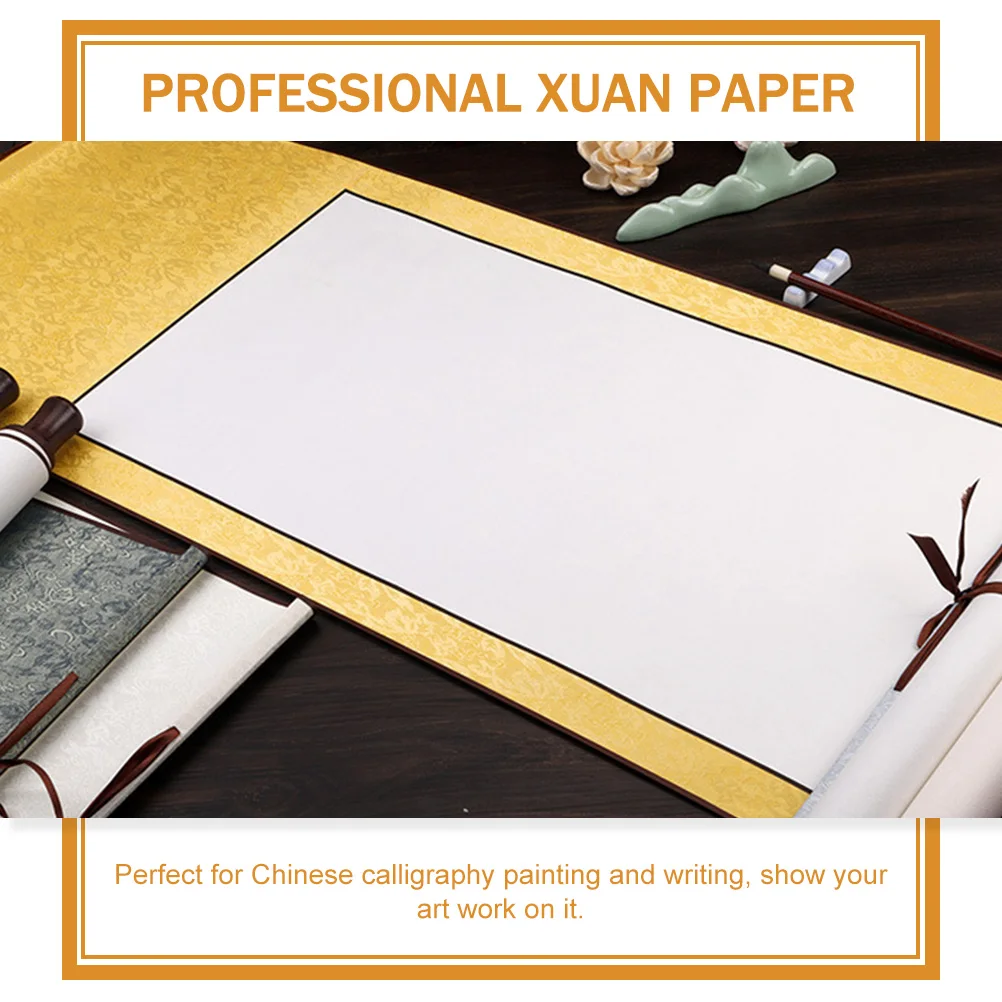 

Professional Xuan Paper Rice Scroll 4ft x 4ft Golden Yellow Calligraphy Blank Home Office Decor Painting Writing Supplies