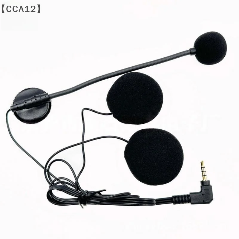 〔CCA12〕오토바이 헬멧 헤드셋 인터콤 마이크 3.5mm 직선형 헬멧 헤드셋 마이크 내장 32Ω 이중 스피커
