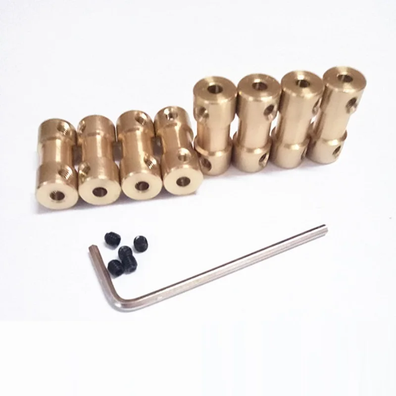 5PCS D9*L20 2mm/2.3mm/3mm/3.17mm/4mm/5mm/6mm Brass Flexible Motor Shaft Coupling Coupler Motor Transmission Connector