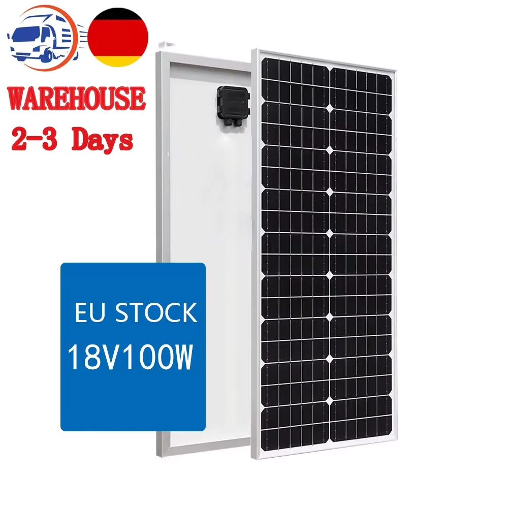 100w 18v Solar Power Panels With Connecting Cable Mono Photovoltaic 100 Watt Solar Cell Pv Module Kit DE Overseas Warehouse