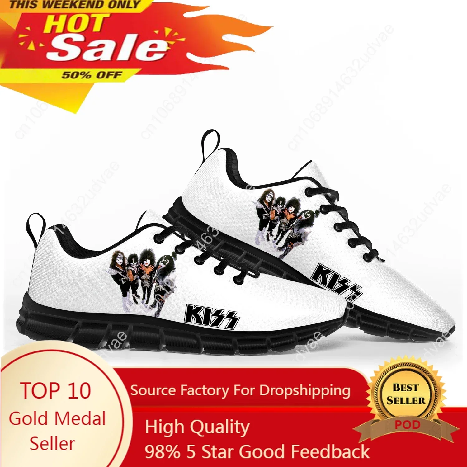 

Heavy Metal Rock Band Kiss Fashion Sports Shoes Mens Womens Teenager Kids Children Sneakers Custom High Quality Couple Shoes