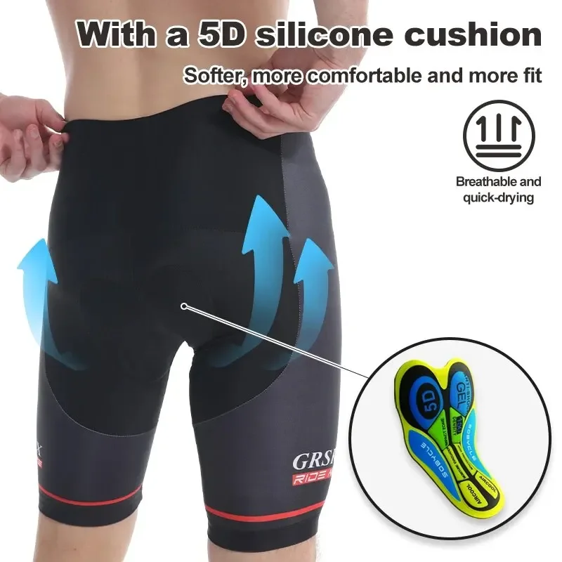 GRSRXX Cycling Shorts Ciclismo Men's Shockproof 5D Gel Padded Breathable Bicycle Shorts Leg Non-slip Cycling Bib Pants image 4