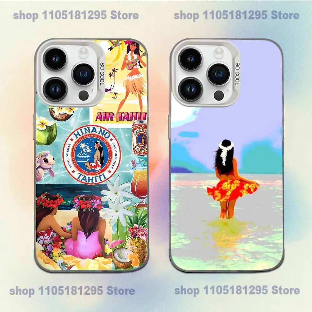 

Hinano Tahiti Girl Beach Phone Case For iPhone 17,16,15,14,13,12,11,Mini,Pro,E,MAX White Candy Matte Shockproof Cover
