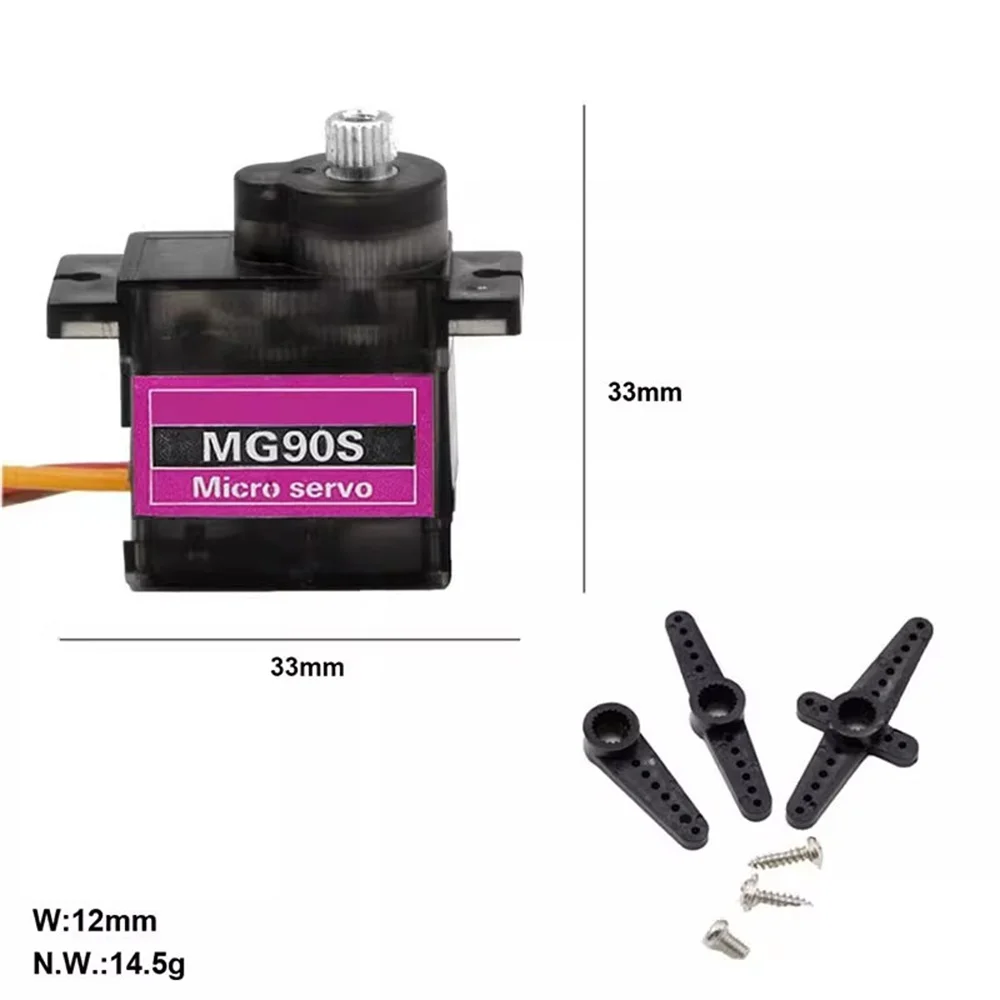 Mg 90S Servo Alle Metalen Versnelling 9G Sg90 Verbeterde Versie Voor Helikoptervliegtuig Boot Auto Mg90 9G Trex 450 Rc Robot