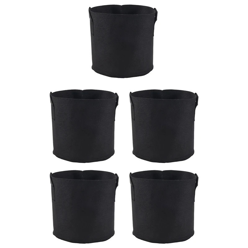 

Fabric Pots Container, 5 Pack 3 Gallon Plant Grow Bags, Fabric Containers With Strap Handles For Potato, Flower, Home Gardening