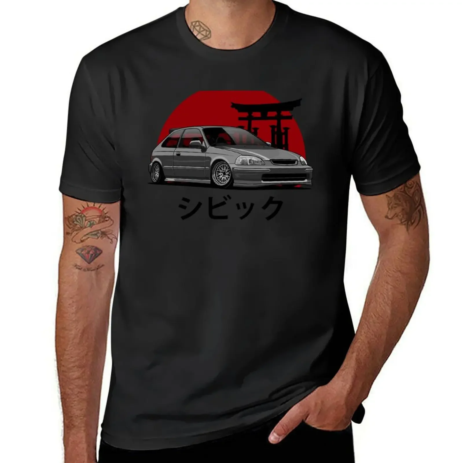 cute tops new edition vintage clothes mens t shirts Civic EK (black) Shirt vintage Summe clothes sweat men clothings streetwear