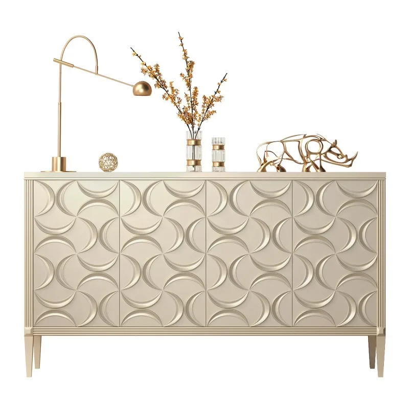 

American light luxury style, solid wood side cabinet, modern simple storage cabinet