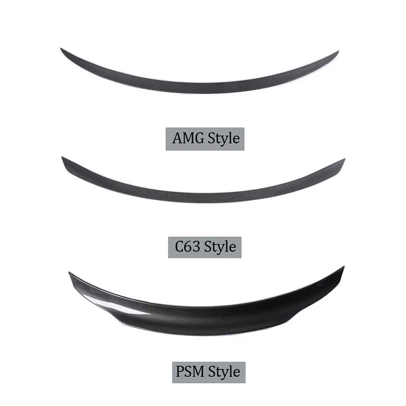 Rear Tail Wings Boot Lid For Mercedes Benz W206 Sedan 2021-2023 C63s PSM AMG Style Trunk Spoiler Glossy Black Carbon Print C300