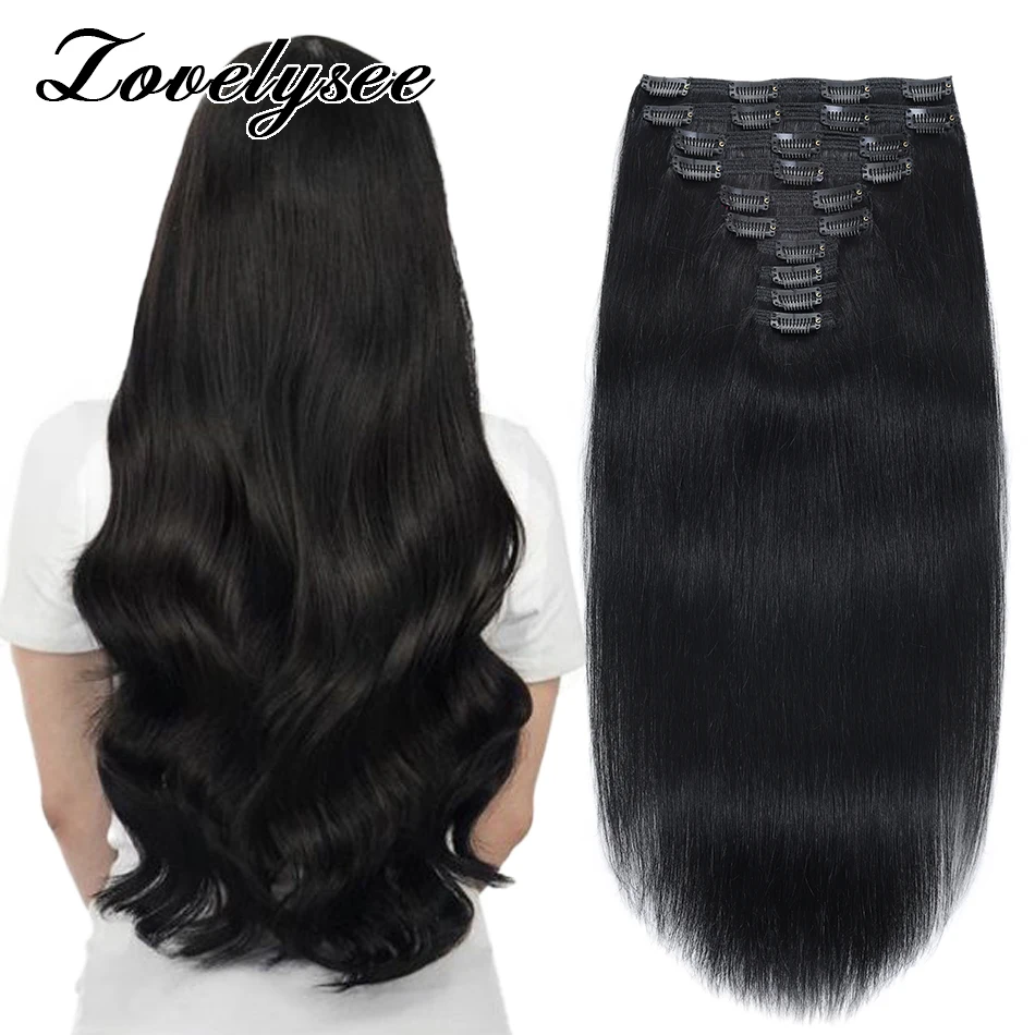 240 Grams Clip In Hair Extensions Human Hair Double Weft Straight 100% Remy Hair Clip In Russian Human Hair Extensions For Women