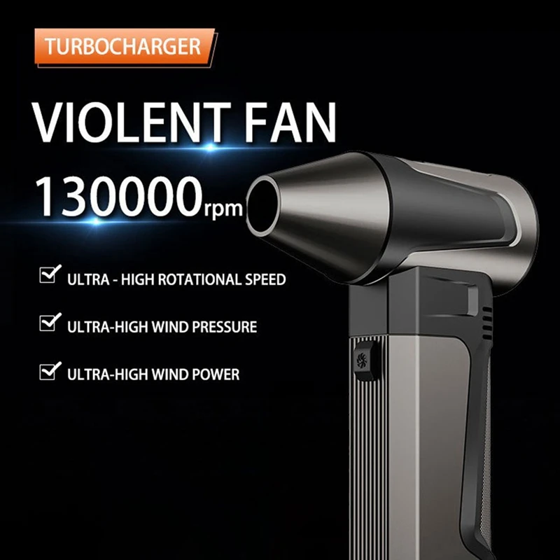 Abgr-mini turbo jet ventilador espanador de ar elétrico 130000 Ventilador de ar recarregável violento turbo de velocidade ajustável RPM