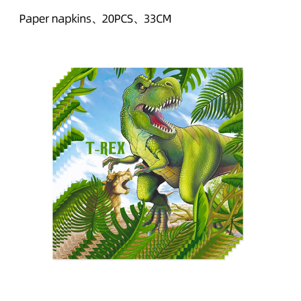 Serviettes imprimées sur le thème des dinosaures pour la décoration, serviettes en tissu, fournitures de fête préChristophe, fête d'anniversaire pour enfants, poulet britannique, 20 pièces par lot