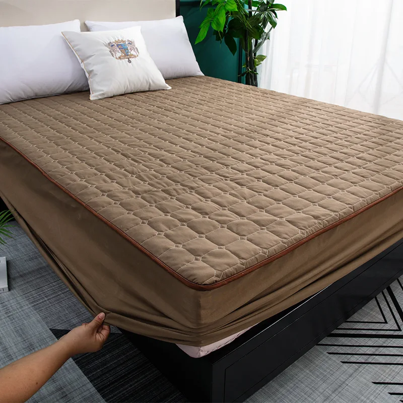 Waterproof Mattress Protector Breathable Noiseless Fitted Sheet Bed Cover Dust Mite Proof for Kids Pets