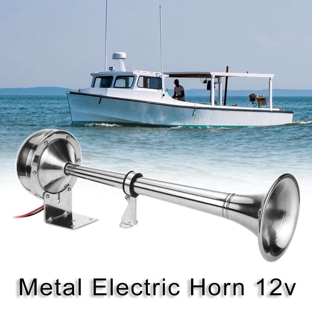 

12v Marine Horn Stainless Steel Single Air Trumpet for Ship Train RV