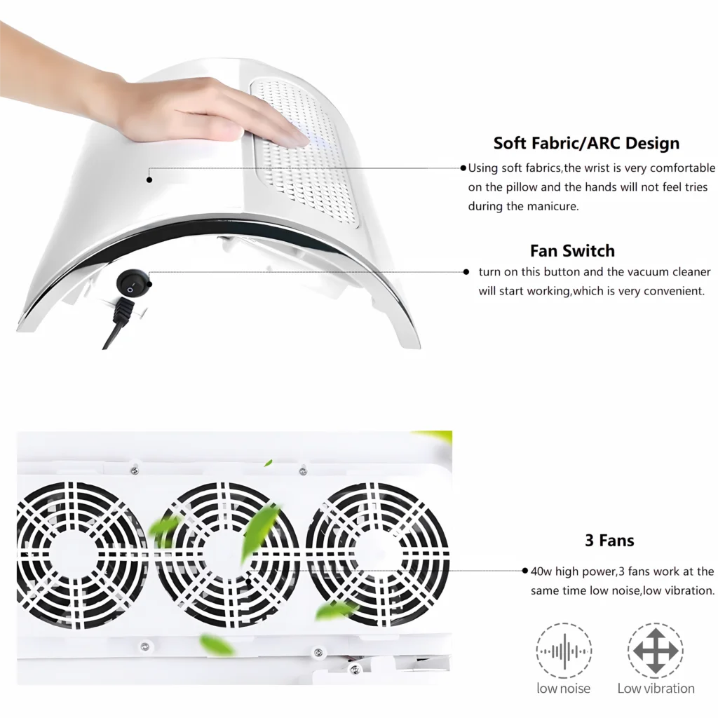 ネイル集塵機,掃除機,マニキュアおよびペディキュアサービスに適した強力な機器,40w容量