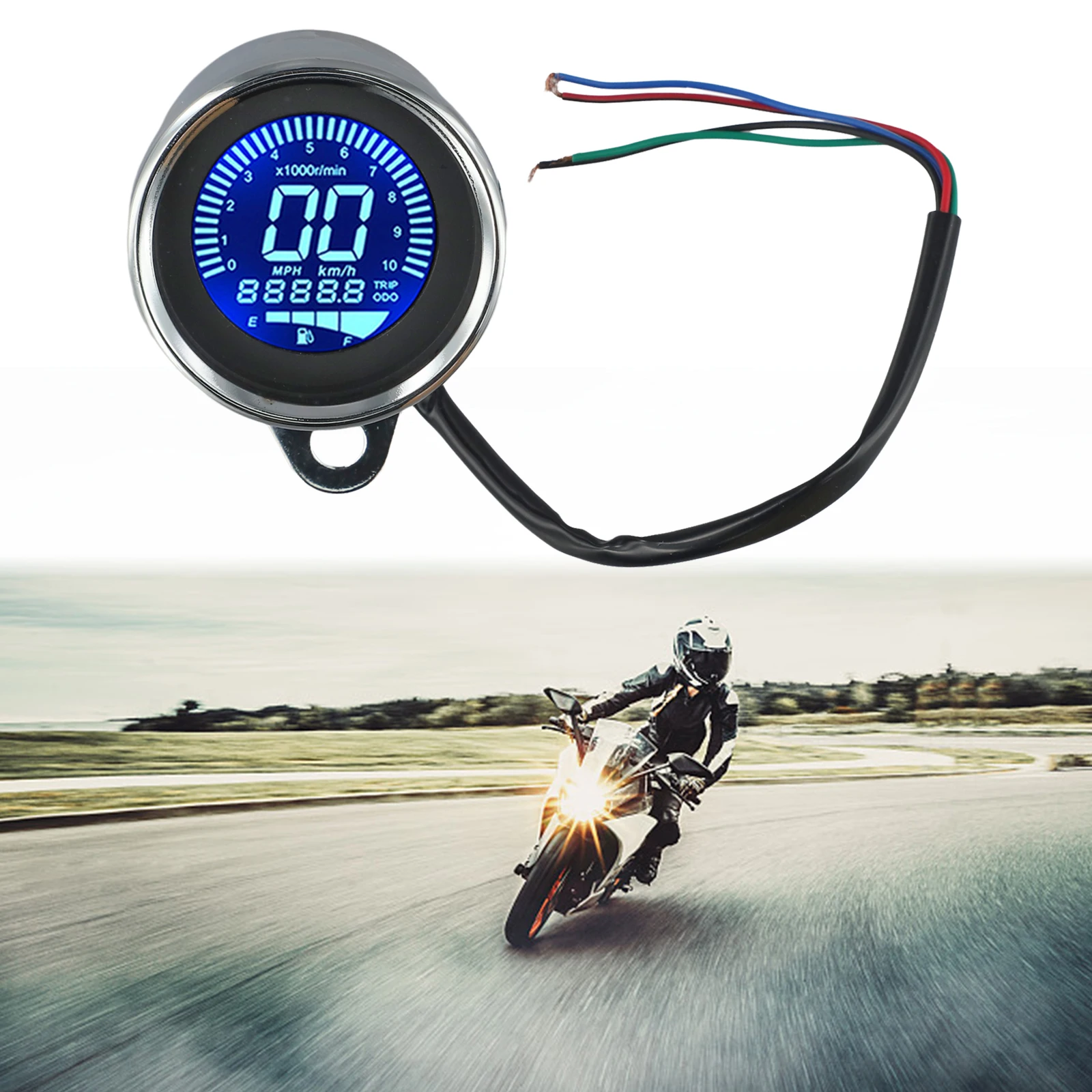 Clear Visibility Night Light Speedometer LED Speed Gauge 12V Speedometer Digital Odometer Anti-glare Visibility