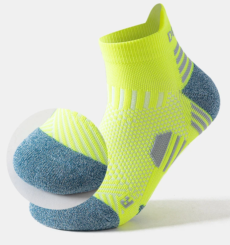 3 Paar Marathon-Socken für Herren und Damen, professionelle Sport-Knöchel-Laufsocken, verdickter, gepolsterter Schlauch, niedrig geschnitten, Fitness, kurze Socken aus Mesh – Detail 6