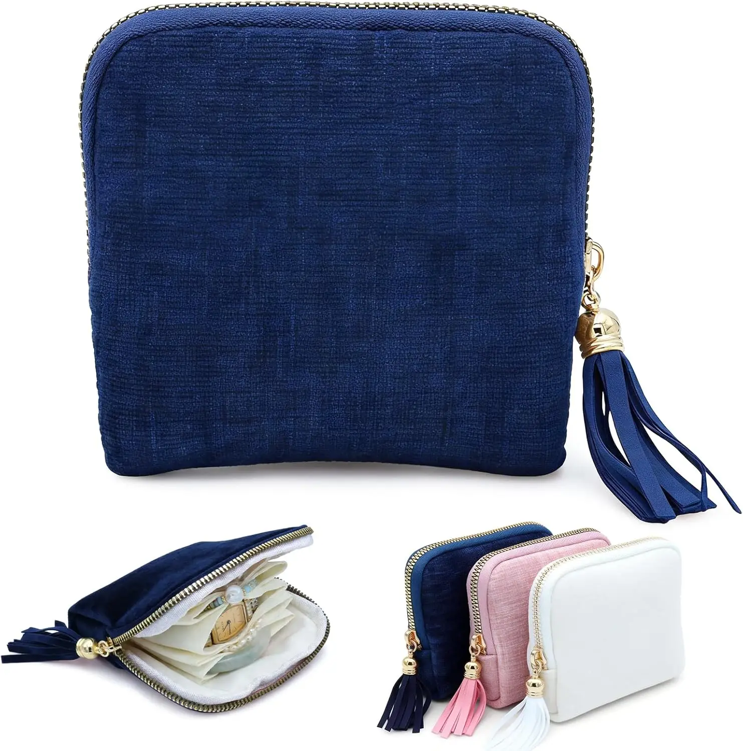 

Дорожный органайзер для украшений, портативный футляр для ювелирных изделий, мешочек для колец в дорогу