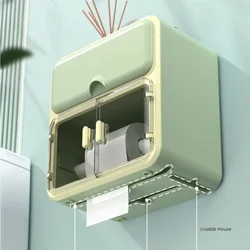 Bathroom Toilet Paper Holder Perfume Shelf Waterproof Toilet plastics drawer Paper Box Wall-mounted Sanitary Pad Storage Box