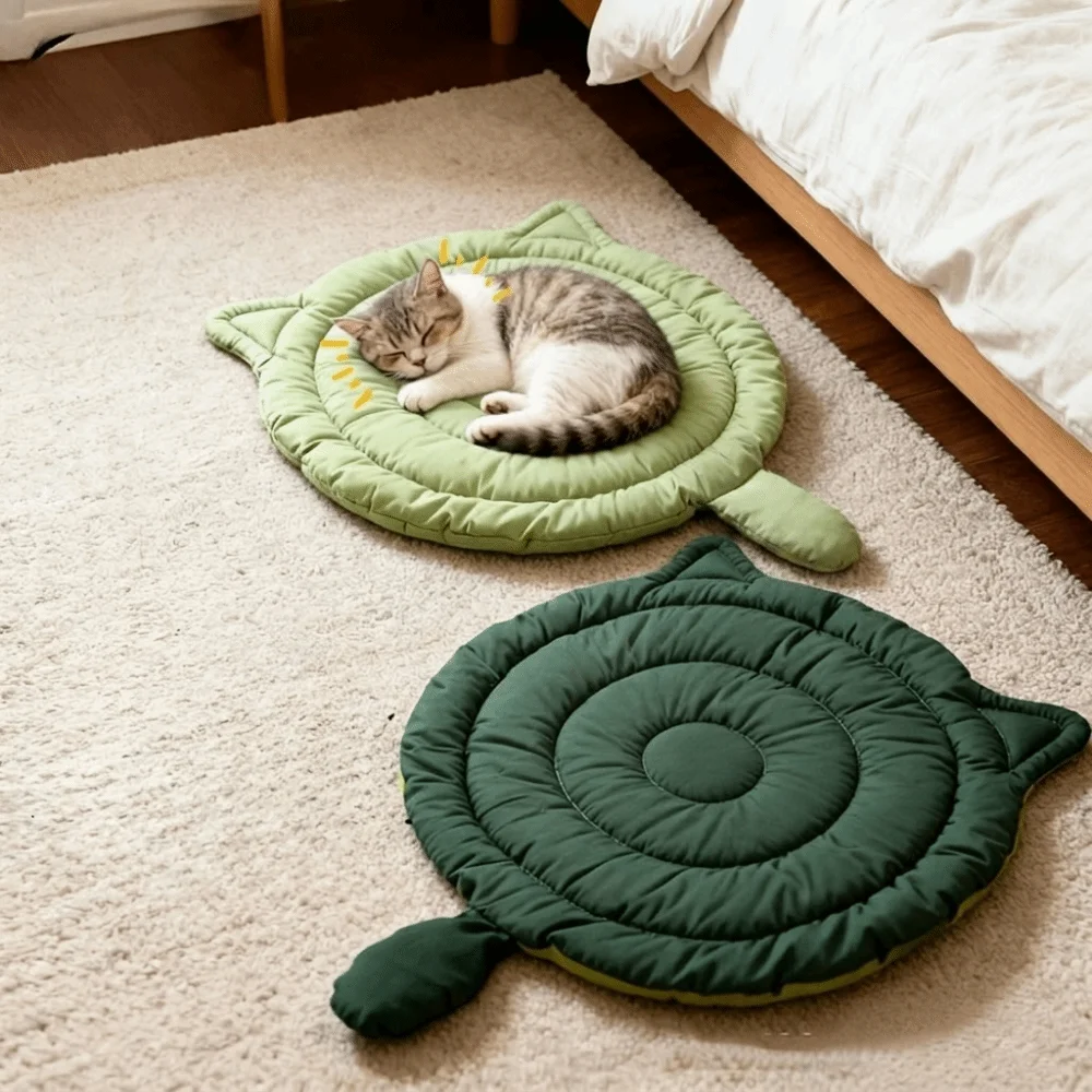 

Mat Soft Cat Sleeping Pad Washable Cat Shape Pet Bed Universal Breathable Dog Mat All Seasons