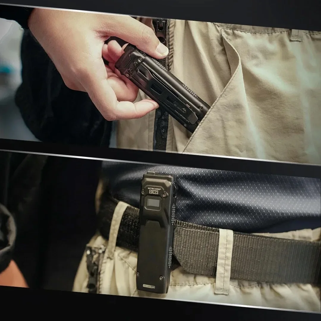 الترا سليم جيب التكتيكية EDC مصباح يدوي UHi LED 2500LM إصلاح Workinglight Porket ضوء شعلة الطوارئ للتخييم والتسلق