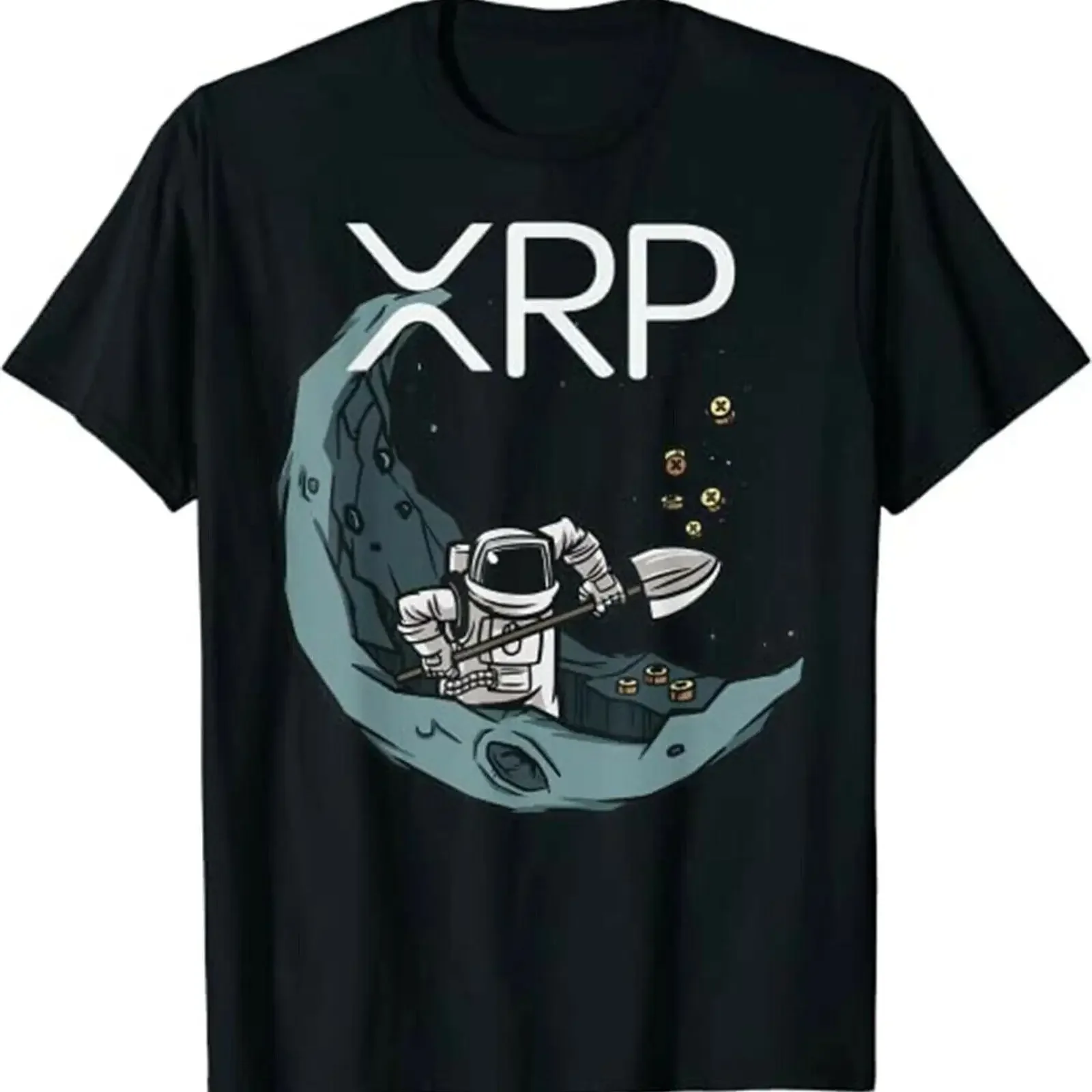 Ripple XRP Coin Bullrun Moon Crypto Cryptocurrency Investor T Shirt vintage Washed Unisex Stretched Comfortable Breathable