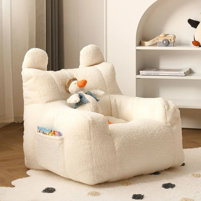 Cute Children\'s Sofa Kids Reading Couch Cashmere Armchair Mini Leisure Children Armchair for Children Removable and Washable