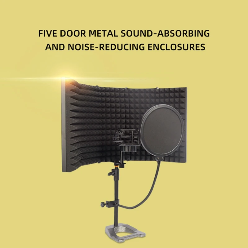 Microphone Portable Tabletop Sound Absorbing Foam Reflection Filter Mic Soundproof Equipment For Audio Recording