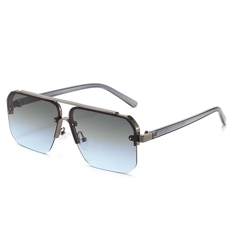 Box Metal Sunglasses, New Fashion Trend Sunglasses, Men's And Women's Sunscreen, Half Frame Sunglasses 1202
