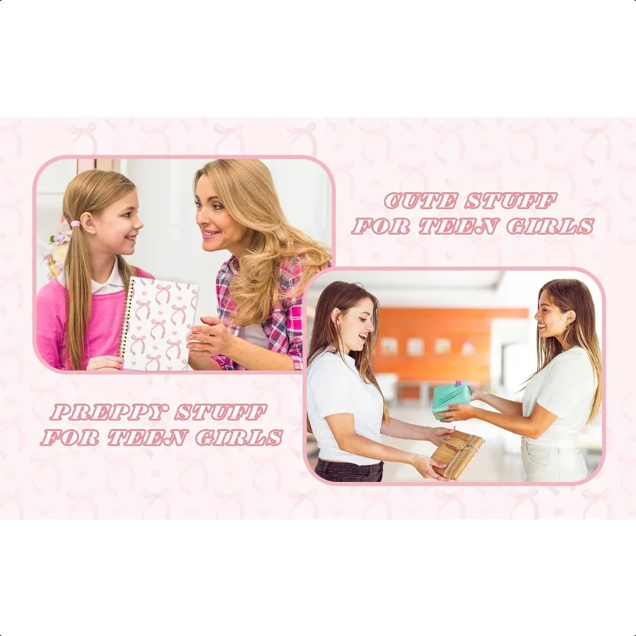 مجلة للفتيات المراهقات لطيف المدرسة يطير للفتيات الوردي القوس Preppy دفتر مذكرات الاشياء القرطاسية غلاف دفتر دوامة 5.