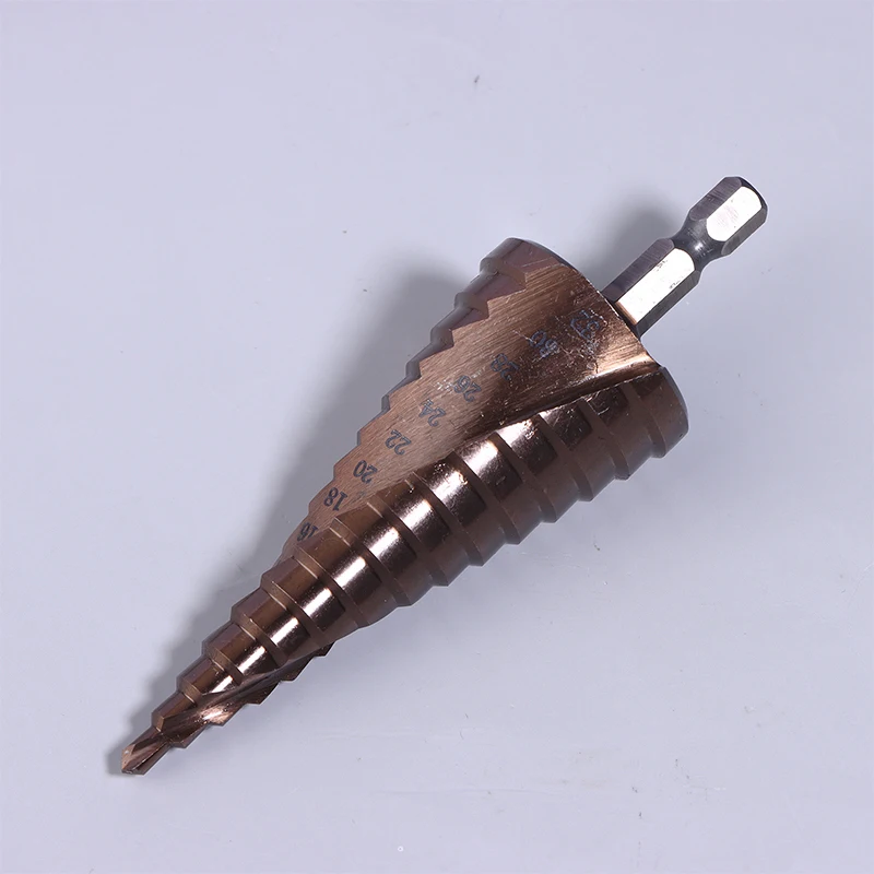 

New 4-12/4-20/4-32mm Spiral Groove Step Drill Bit M35 Cobalt Step Drill Bit Metal Taper Drill HSS Titanium-Coated Drill Bit